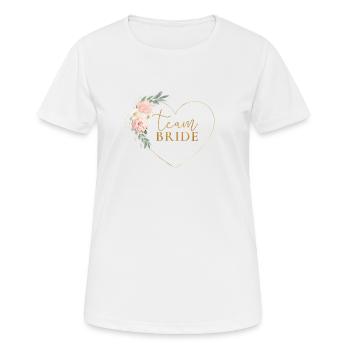 Team Bride ! Heart, flowers, customizable - Women's Breathable T-Shirt - white - Front - AI Model Female 172 dark (172cm)