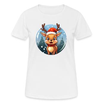 Niedliches Rentier - Frauen T-Shirt atmungsaktiv - Weiß - Vorne - AI Model Female 172 dark (172cm)