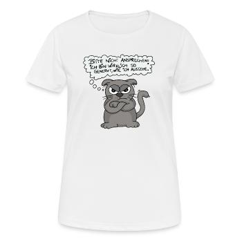 Genervte Katze - Nicht ansprechen! - Frauen T-Shirt atmungsaktiv - Weiß - Vorne - AI Model Female 172 dark (172cm)