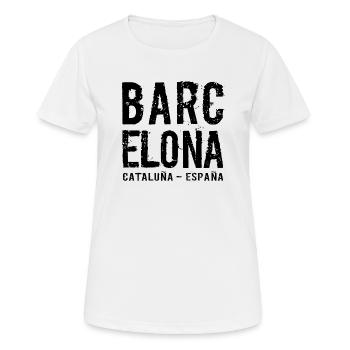 Barcelone, Catalogne, Espagne, Mer Méditerranée - T-shirt respirant Femme - blanc - Devant - AI Model Female 172 dark (172cm)