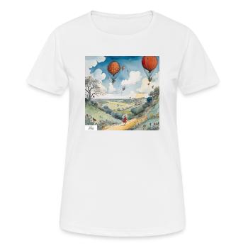 Happy summer vintage cartoon - Women's Breathable T-Shirt - white - Front - AI Model Female 172 dark (172cm)