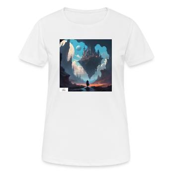 Paysage de rêve de forteresse volante - T-shirt respirant Femme - blanc - Devant - AI Model Female 172 dark (172cm)