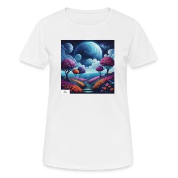 Chemin de l’harmonie paysage onirique - T-shirt respirant Femme - blanc - Devant - AI Model Female 172 dark (172cm)
