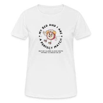 Dessin animé de ruptures alarmantes - T-shirt respirant Femme - blanc - Devant - AI Model Female 172 dark (172cm)