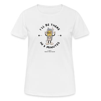 Nur 5 Minuten Cartoon - Frauen T-Shirt atmungsaktiv - Weiß - Vorne - AI Model Female 172 dark (172cm)