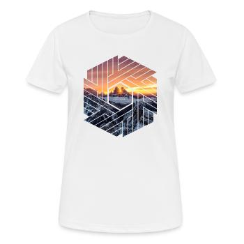 Trois pentes Dolomites paysages de montagne - T-shirt respirant Femme - blanc - Devant - AI Model Female 172 dark (172cm)