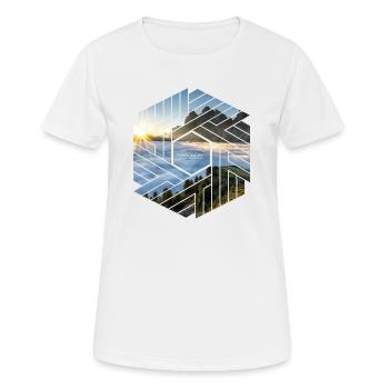 Dolomiten Berglandschaft Grafikdesign - Frauen T-Shirt atmungsaktiv - Weiß - Vorne - AI Model Female 172 dark (172cm)