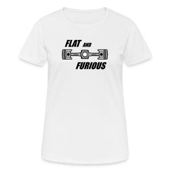 Flat and Furious - T-shirt respirant Femme - blanc - Devant - AI Model Female 172 dark (172cm)