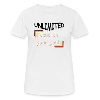 focus on your goals - Women's Breathable T-Shirt - white - Front - AI Model Female 172 dark (172cm)