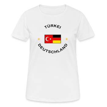 Drapeau de la Turquie et de l’Allemagne - T-shirt respirant Femme - blanc - Devant - AI Model Female 172 dark (172cm)