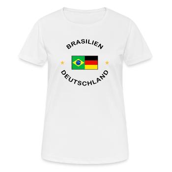 Drapeau du Brésil et de l’Allemagne - T-shirt respirant Femme - blanc - Devant - AI Model Female 172 dark (172cm)