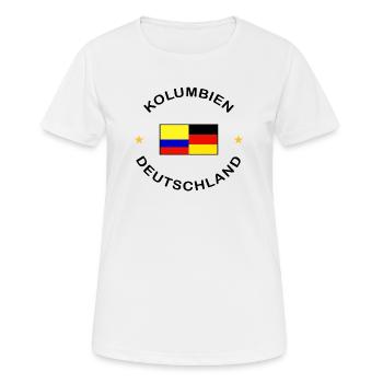 Colombia and Germany Flag - Women's Breathable T-Shirt - white - Front - AI Model Female 172 dark (172cm)