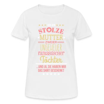 Ungeheuer fantastische 2 Töchter - Mutter - Frauen T-Shirt atmungsaktiv - Weiß - Vorne - AI Model Female 172 dark (172cm)