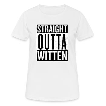 Straight outta Witten compton Nordrhein-Westfalen - Frauen T-Shirt atmungsaktiv - Weiß - Vorne - AI Model Female 172 dark (172cm)