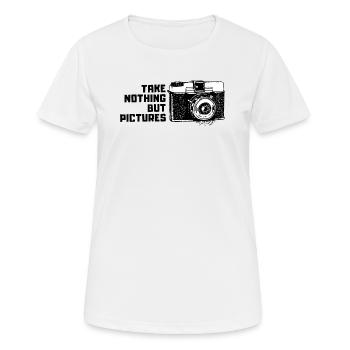 TAKE NOTHING BUT PICTURES - Frauen T-Shirt atmungsaktiv - Weiß - Vorne - AI Model Female 172 dark (172cm)