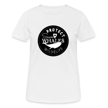 Rettet die Wale, schützt die Tierwelt - Schwarz - Frauen T-Shirt atmungsaktiv - Weiß - Vorne - AI Model Female 172 dark (172cm)