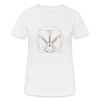 Vitruvian Soprano Ukulele! UAS Ukelele Uke Fun - Women's Breathable T-Shirt - white - Front - AI Model Female 172 dark (172cm)