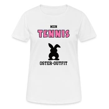 Tennis Oster Outfit Ostergeschenk Tennisspielerin - Frauen T-Shirt atmungsaktiv - Weiß - Vorne - AI Model Female 172 dark (172cm)
