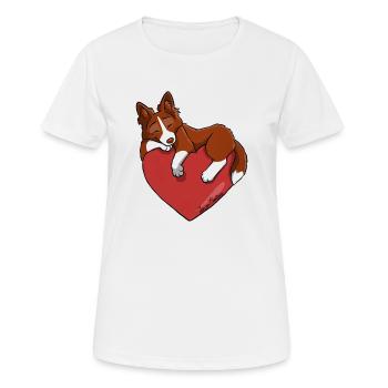 Border Collie Rouge - T-shirt respirant Femme - blanc - Devant - AI Model Female 172 dark (172cm)