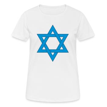 Davids Stern - Frauen T-Shirt atmungsaktiv - Weiß - Vorne - AI Model Female 172 dark (172cm)