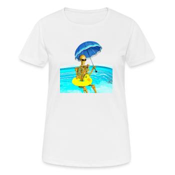 Sensenmann im Urlaub - Frauen T-Shirt atmungsaktiv - Weiß - Vorne - AI Model Female 172 dark (172cm)
