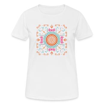 Mandala géométrique sacré Vastu Yantra - T-shirt respirant Femme - blanc - Devant - AI Model Female 172 dark (172cm)