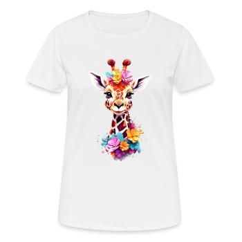 Giraffe V1 24 05 - Frauen T-Shirt atmungsaktiv - Weiß - Vorne - AI Model Female 172 dark (172cm)