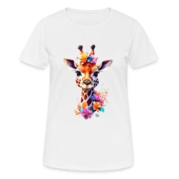 Giraffe V1 24 20 - Frauen T-Shirt atmungsaktiv - Weiß - Vorne - AI Model Female 172 dark (172cm)