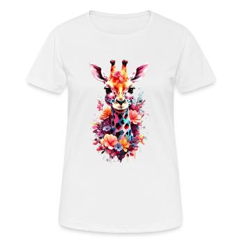 Giraffe V1 24 13 - Frauen T-Shirt atmungsaktiv - Weiß - Vorne - AI Model Female 172 dark (172cm)