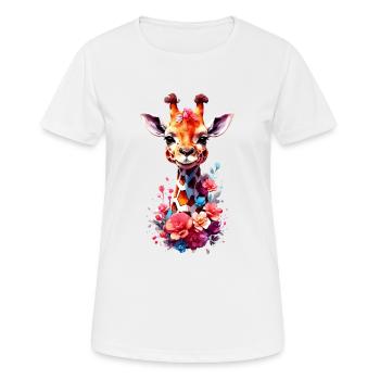 Giraffe V1 24 09 - Frauen T-Shirt atmungsaktiv - Weiß - Vorne - AI Model Female 172 dark (172cm)