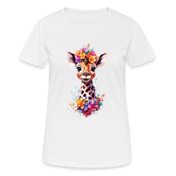 Giraffe V1 24 36 - Frauen T-Shirt atmungsaktiv - Weiß - Vorne - AI Model Female 172 dark (172cm)
