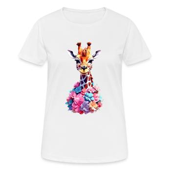 Giraffe V1 24 26 - Frauen T-Shirt atmungsaktiv - Weiß - Vorne - AI Model Female 172 dark (172cm)
