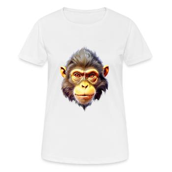 Affe V24 05 - Frauen T-Shirt atmungsaktiv - Weiß - Vorne - AI Model Female 172 dark (172cm)