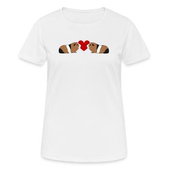 Cochon d'inde amour de cochon d'inde - T-shirt respirant Femme - blanc - Devant - AI Model Female 172 dark (172cm)