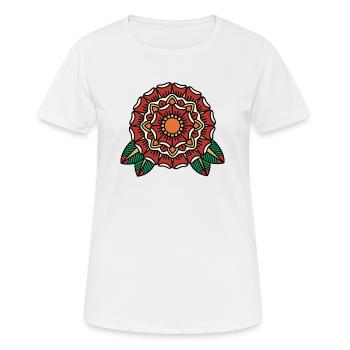 Blumen Blüte mandala - Frauen T-Shirt atmungsaktiv - Weiß - Vorne - AI Model Female 172 dark (172cm)