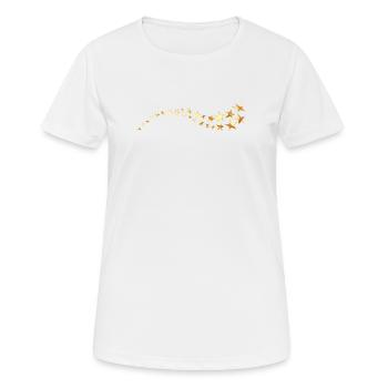 Goldene Sternschnuppen - Frauen T-Shirt atmungsaktiv - Weiß - Vorne - AI Model Female 172 dark (172cm)