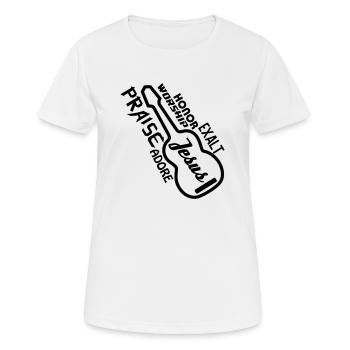 Lob - Ruhm - Frauen T-Shirt atmungsaktiv - Weiß - Vorne - AI Model Female 172 dark (172cm)