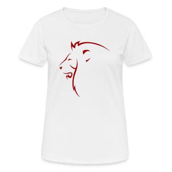 Löwenkopf siluette rot - Frauen T-Shirt atmungsaktiv - Weiß - Vorne - AI Model Female 172 dark (172cm)