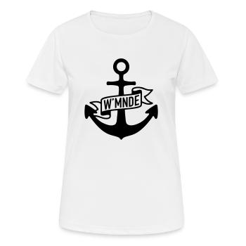 W'MNDE mein Heimat Hafen - Frauen T-Shirt atmungsaktiv - Weiß - Vorne - AI Model Female 172 dark (172cm)