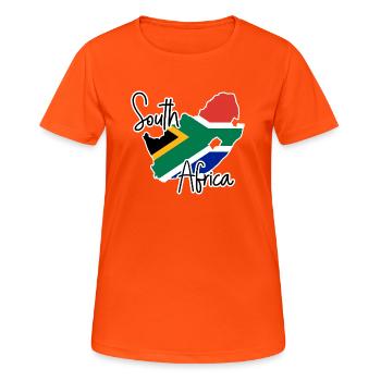 Südafrika - Frauen T-Shirt atmungsaktiv - Neonorange - Vorne - AI Model Female 172 dark (172cm)