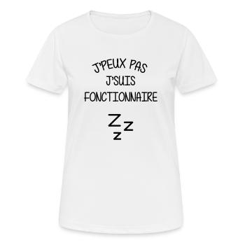 fonctionnaire / service public / mairie / état - T-shirt respirant Femme - blanc - Devant - AI Model Female 172 dark (172cm)