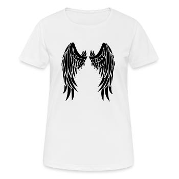 ailes noir - T-shirt respirant Femme - blanc - Devant - AI Model Female 172 dark (172cm)