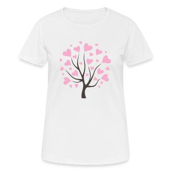 Arbre d’amour avec des coeurs roses - T-shirt respirant Femme - blanc - Devant - AI Model Female 172 dark (172cm)
