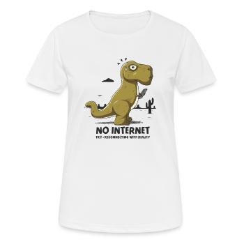 No internet - Women's Breathable T-Shirt - white - Front - AI Model Female 172 dark (172cm)