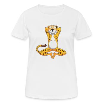 Gepard Ausruhen und Chillen Geschenkidee - Frauen T-Shirt atmungsaktiv - Weiß - Vorne - AI Model Female 172 dark (172cm)
