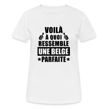 Belge parfaite / humour Belge - T-shirt respirant Femme - blanc - Devant - AI Model Female 172 dark (172cm)