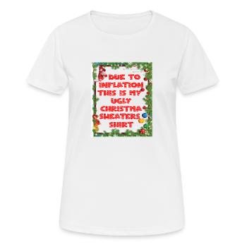 Lustig wegen Inflation hässliche Weihnachtspullover - Frauen T-Shirt atmungsaktiv - Weiß - Vorne - AI Model Female 172 dark (172cm)