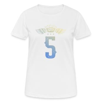 5 Number crown - Women's Breathable T-Shirt - white - Front - AI Model Female 172 dark (172cm)