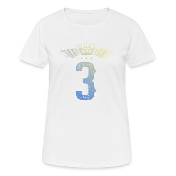 3 Zahl Krone - Frauen T-Shirt atmungsaktiv - Weiß - Vorne - AI Model Female 172 dark (172cm)