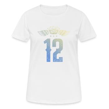 12 Zahl Krone - Frauen T-Shirt atmungsaktiv - Weiß - Vorne - AI Model Female 172 dark (172cm)